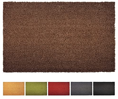 casa pura Kokos Fußmatte - rutsch & wetterfeste bei Schnee & Regen Kokosmatte aus Kokos Naturfasern Meterware, auch für großflächige Eingänge I 17mm, 200x200cm, braun