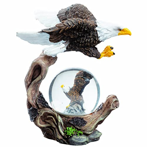 Isideco Weißkopf Adler auf AST über Schneekugel