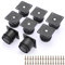 SUMTree Lot de 8 pieds de meuble en acier inoxydable - 5 cm - Pour chaises, tables, armoires et canapés - Montage facile - Ronds - Noir