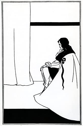 ZIMARO Leinwanddruck Und Poster Wandkunst Bild Reproduktion Illustration zum Untergang des Hauses Usher von Aubrey Beardsley für Wohnkultur 60x90cm