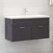 GuyAna Waschbeckenunterschrank Hochglanz-Grau 90x38,5x46cm Wash Basin with Cabinet Badezimmer Unterschrank Waschbecken
