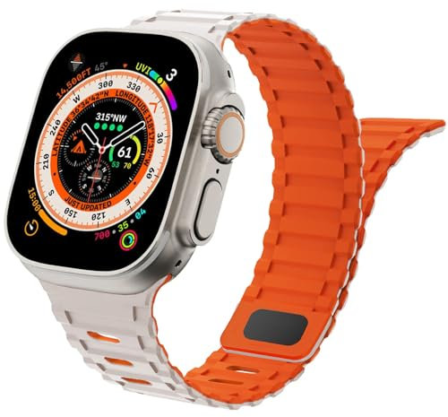 Correas Compatible con Correa Apple Watch 40mm 41mm 38mm, Correa iWatch 44mm 45mm Ultra 49mm 42mm 46mm Hombre/Mujer, Bracelet Silicona Magnetica Suave para Apple Watch Series 10 9 8 7 6 5 4 3 SE 2/1