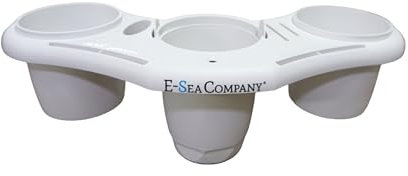 E-Sea Company: E-Sea Caddy Pro - Soporte para bebidas con ventosa para múltiples tazas con cuchillo, alicates, gancho y almacenamiento de gafas de sol. Perfecto para barcos, tablas de remo, kayaks,