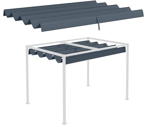 Outsunny Toile de Toit de Rechange pour pergola Toile de Remplacement Protection Solaire Anti-UV 30+ pour pergola de 3 x 2 m Gris foncé