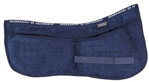 Harrison Howard Korrektur Halbschabracke mit 4 Taschen und Schaumstoffeinlagen Englisch Reitpad Pferd Schabracke Navy