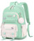 Tanou Schulrucksack Mädchen Teenager Schulranzen Kinder, Große Kapazität Schulrucksack für Mädchen der 3. bis 7. Klasse, Leichter Nylon Schultasche Kawaii für Schule Reisen Lässige, Grün
