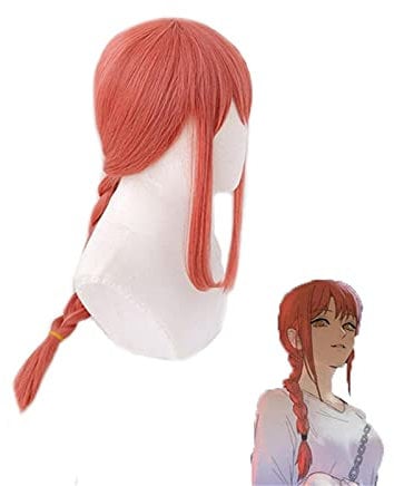 Anime Cosplay Wig Makima Cosplay Wigs Anime Chainsaw Man Makima Cosplay 70 cm Long Braids Pink Braided Synthetic Hair Wig