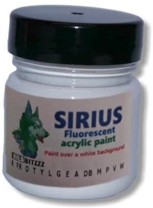 ZUPERPAINT Sirius - Pintura acrílica fluorescente de, 14 colores (blanco, 30 ml)