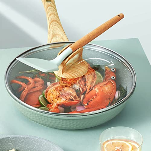 Bratpfanne mit Deckel, zum Kochen von Wok-Töpfen für die Küche, langlebige Pfanne, antihaftbeschichtete Pfannen, Grill, Pfannkuchen, Topf, Ei, Induktionsherd (Farbe: A, Größe: 28 cm) Warm as ever