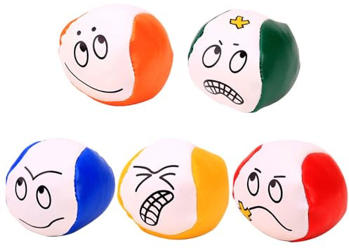 DHSBGWSX 5 Pelotas de Malabarismo - Pequeñas Bolsas Redondas con Bonitos Patrones para Principiantes - Sacos de Arena Rellenos