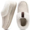 COFACE Chausson Femme Hiver Chaud Feutre Pantoufles Peluche Fourrure Fourrés Doublure Fermé Charentaise Confort Mousse à Mémoire de Forme Orthopedique Slippers Maison Antidérapant Semelle Beige 39