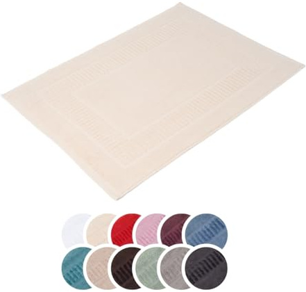 liebling Badvorleger 100% Bio Baumwolle, Serie Organic, 900 gr. / m², 50 x 70 cm, 60 Grad, GOTS-Zertifiziert, schnelltrocknend, Farbe: Creme