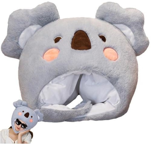 Ymxygz Niedlicher Koala-Stirnband, Hut, Plüsch-Koala-Kopfbedeckung, Cosplay-Kopfbedeckung, Cartoon-Tiere, Kopfbedeckung, Halloween-Party, Foto-Requisiten