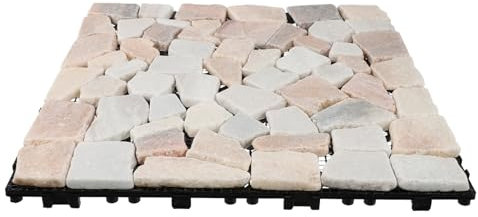 jojofuny 1Stk Steinboden fußbodenbelag Badezimmerfliesen terrasse bodenbelag Teich Teppich Gartenfliesen aus Naturstein Steine ​​ineinandergreifende Bodenfliesen Marmor Rosa