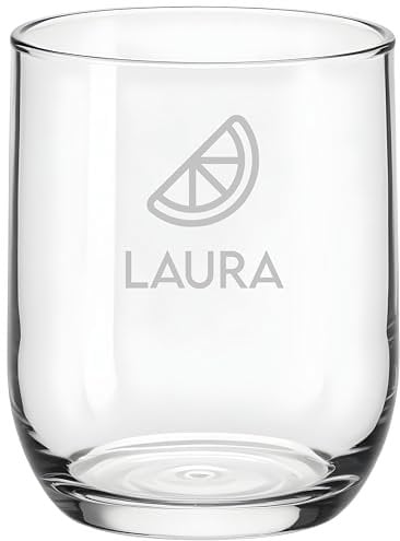 KDO MAGIC - Verre Personnalisé Gravé avec Prénom - Verre à eau Personnalisable - Idée Cadeau Original pour homme, femme, enfant - Anniversaire, Fête, Occasions Spéciales (Modèle Citron)