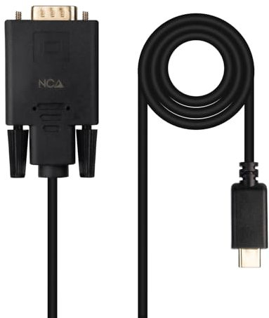 NANOCABLE 10.15.5202 - Cavo convertitore USB-C a VGA (USB-C Maschio a VGA Maschio), 1,8 m, Nero