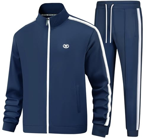 BASICDOT Träningsoverall för män - Långärmad sportoverall - Fritidsoverall, XL