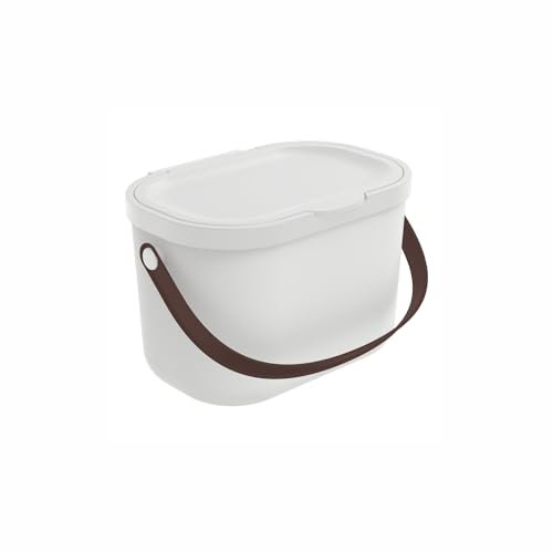 Rotho Babydesign Nappy Pail Yuma - Odour-Proof Nappy bin Made of Recycled Plastic, hygienic & Environmentally Friendly - with lid & Carrying Handle, Space-Saving & Easy to Clean, Ideal for Baby Rooms