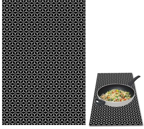 Mayoii Induction Hob Protector Mat,Heat-Resistant Silicone Induction Hob Protector,52×78cm Hob Covers for Electric Cookers,Washable Recycled Hob Covers (Diamond Lattice)