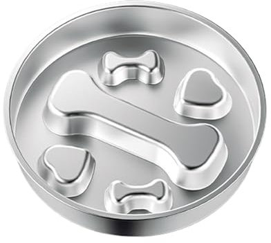 Bol pour Chien Anti-Glouton - Gamelle Anti-Glouton pour Ralentir la Nourriture,INOX Antidérapant avec Interactive Prévenant L'Étouffement pour Éducation des Chiots