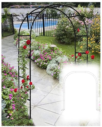 Générique Treillis de Jardin en métal pour Plantes grimpantes - Arche extérieure/intérieure de 3 m x 2,2 m, Support pour Plantes à Faire soi-même, décoration de cérémonie de Mariage, Couleur Blanche,