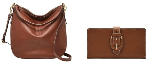 Fossil Damen Jolie Braune Ledertasche und Harwell Portemonnaie, Set