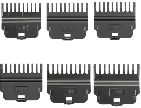 Clipper Aufsätze, 6 Stück Quadrat Haarschneider Aufsatz, Trimmer Aufsätzehaarschneider Aufsatz Set, Clipper Aufsätze für Haarschneider, Friseur Salon Werkzeug (1-4mm,6mm,9mm)