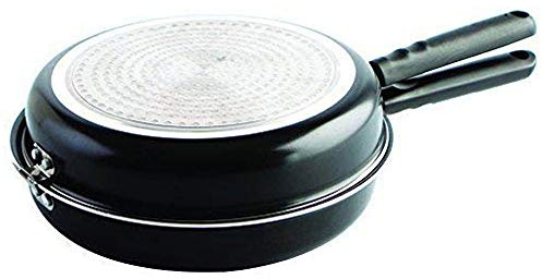 MGE - Poêle Haute Double pour Omelette - Poêle Antiadhésive Compatible Tous Feux dont Induction - Idéale pour la Cuisson Facile des Pommes de Terre et Frittatas - Poèle Double Compartiment - 26 cm