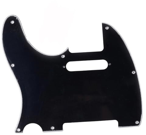 Professionelle Schlagbrett für E-Gitarre Einloch Schlagbrett Für E Gitarre PVC Frontabdeckung Linke/rechte Hand(Black left)