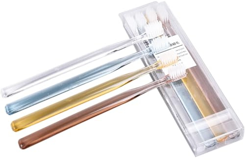 GOOHOCHY Zahnbürsten Zufällige Farbe für Erwachsene 8 Stück mit Superfeinen Nylonborsten und Kristalltransparentem Kunststoffgriff zur Effektiven Zahnreinigung für und