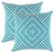 TreeWool Dekorativer Kissenbezug (55 x 55 cm, Türkis) Kaleidoskop Design 100% Baumwolle (2er Pack)