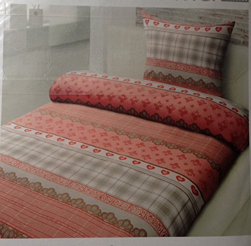 Bettwäsche Landhaus Stil Bezug 155x220cm Kissen 80x80cm 100%Baumwolle