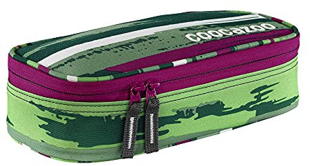 coocazoo Federmäppchen PencilDenzel „Bartik“ grün/pink, Schlamperetui, Geodreieckfach, Stundenplanfach, herausnehmbarer Stiftehalter, zusätzliches Reißverschlussfach