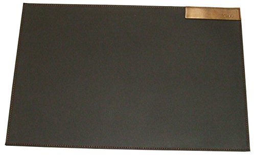 TEAM BEUST Schreibunterlage Schreibtischunterlage echt Leder ca. 70 x 46 cm Antik schwarz Jahreszahl 1973