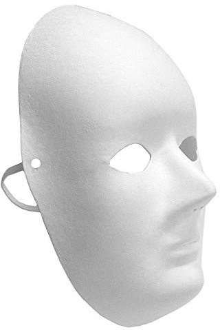 Wankd 5 Stück Weiße Maske Unbemalt, DIY Masken Maskenball Party Maske Anonymous Masken zum Bemalen Kinder für Halloween Karneval Cosplay Handgemalte Design Maske(Frau, 17 * 22CM)