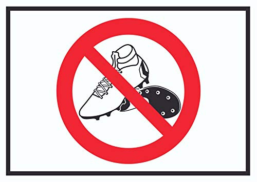 HB-Druck Betreten mit Fussballschuhen verboten! Symbol Schild A5 Rückseite selbstklebend