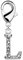 Paula & Fritz® Damen Charm-Anhänger Buchstabe L Zirkonia Silber 10-mm x 8-mm 316L Chirurgenstahl Bettelarmband Arm-Schmuck Hals-Ketten Fuß-Kettchen