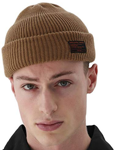 UNDERCONTROL Winter Trawler Fisherman Beanie Herren Damen Unisex Stylische einfarbige Docker-Totenkopfmütze Aufrollbare Uhrenkappe Farbpaket (Combat Desert)