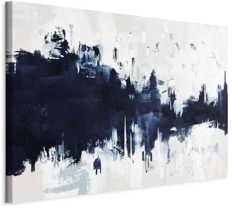 murando - Leinwandbild dunkelblau weiß blau, 120x80 cm, 1-teilig, modern | Hochwertige Leinwand, sofort aufhängbar, ideal fürs Wohn- oder Schlafzimmer, wasserfest und lichtecht, langlebig, stilvoll