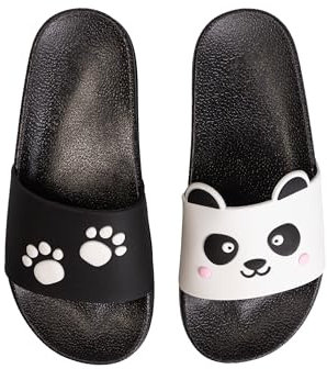 Dedoles Ciabatte Donna Uomo & Bambini Sandali per Spiaggia e Piscina con tanti Design Patatine Fiori Volpe Lama Nuvole Ketchup Regalo, Color: Zampine di panda, 42 EU
