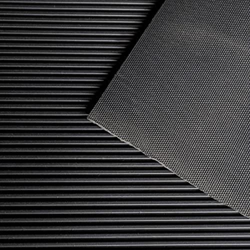 Gummi Feinriefenmatte Gummiläufer Schutzmatte Anti Rutsch Bodenbelag 100cm Breite 3mm Gummiboden Feingerippt (100 x 300cm), Schwarz