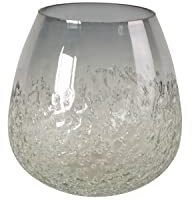 Windlicht - grau - Glas - 13x12x12 cm