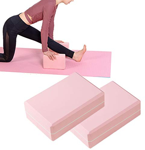 llasm Yoga Block Yoga Blöcke Yoga-Unterstützungsblöcke Schaumblock mit hoher Dichte Yoga Block Schaum Yoga Block Set Yoga Set Yoga-Blöcke Schaumblöcke pink,2pcs