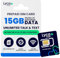 Lycamobile 30 Tage Prepaid-SIM-Karte für Mobiltelefone, 15 GB Highspeed-4G-LTE/5G-Daten, Internationale Gespräche und SMS in über 100 Länder, schnelle Aktivierung, 3-in-1-Dreifachschnitt