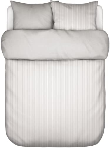 Marc O'Polo Bettwäsche Skei Streifen Baumwolle Polyester Hellgrau, 155x220 + 1 x 80x80 cm