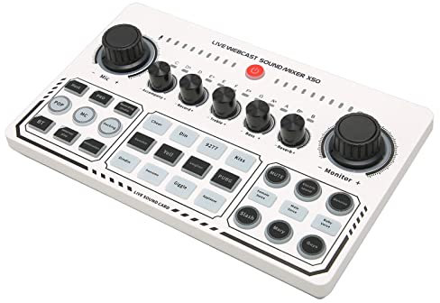 Bewinner X50 Live Sound Card, USB Audio Interface External Sound Card for Recording, Podcasting, Streaming, Guitar, Gaming, with 3.5mm Microphone