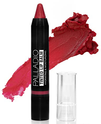 Palladio Tinted Lip Balm, Moisturizing and Conditioning Formula with Aloe & Shea Butter, Nourishing Vegan Chapstick For Cracked Lips, Apply Regularly to Dry Lips, (Cherry Bomb)