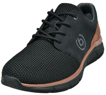 bugatti man Herren Low-Top Sneaker, Männer Sneaker, Wechselfußbett,sportlich,maennlich,Men's,Men,Halbschuhe,Sportschuhe,Black (1000),45 EU/EU UK
