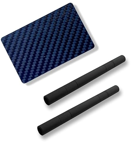 M&M Smartek Carbon Karte aus echter Kohlefaser im EC/Kreditkarten Format inkl. 2 Alu Röhrchen in schwarz