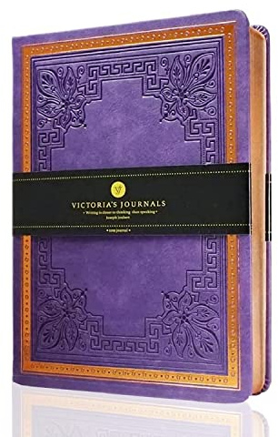 Victoria`s Journals Vintage notebook, Classic A5 journal, Leather Hard Cover, Hardback notebook, Quality design Diary (Purple)